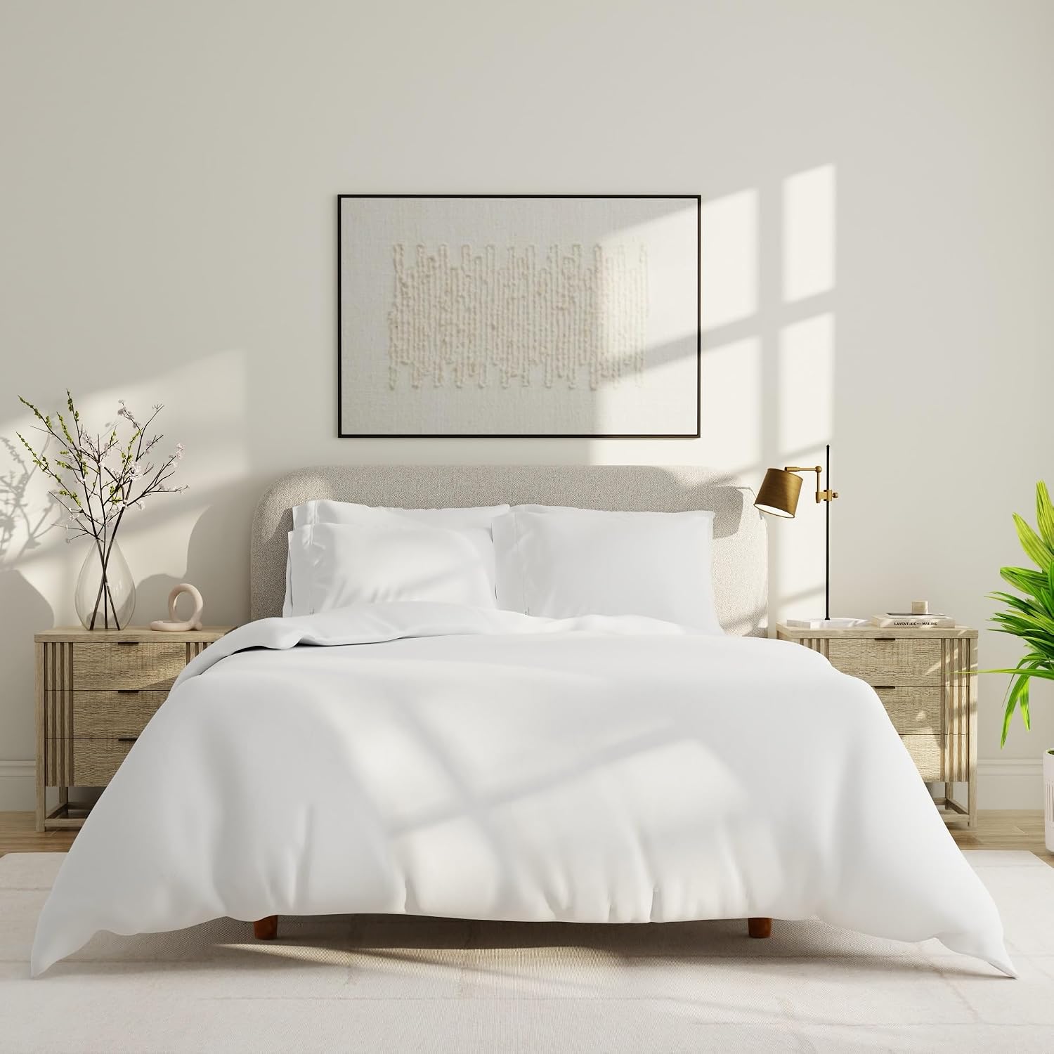 QuickZip Sateen Pillow Case King Size (20" X 39") Pillowcases, Set of 2, 100% Cotton Pillow Covers with Envelope Closure, White