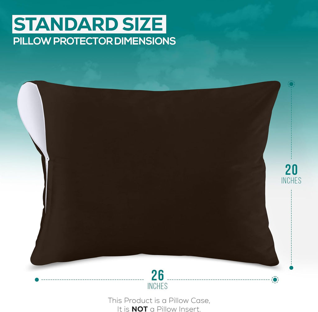 Utopiabedding Utopia Bedding 100% Waterproof Pillow Protectors with Zipper Standard Size (Set of 2), Bed Bug and Dust Mite Proof Zippered P…