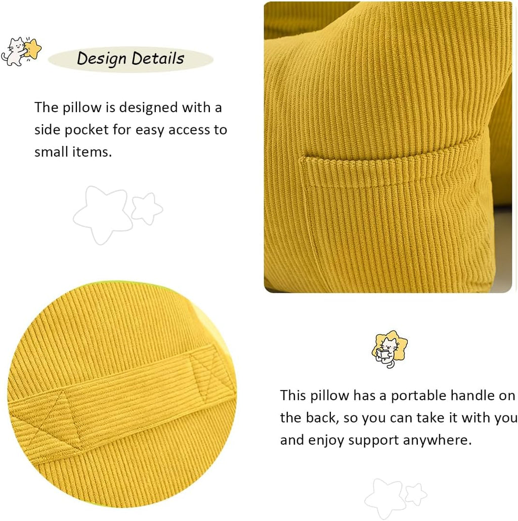 Ceanlex Reading Pillows for Sitting in Bed Children, Corduroy Back Pillow Bed Sitting Up, Cute Star Shape Back-Rest Support Cushion for Sit…