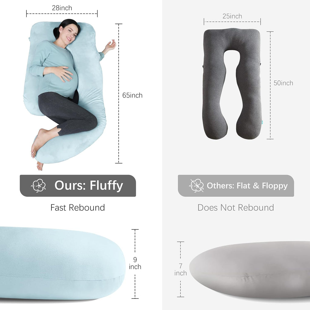 Moonpark MOON PARK Pregnancy Pillows for Sleeping - U Shaped Full Body Maternity Pillow with Removable Cover - Support for Back, Legs, Bell…
