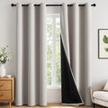 Miulee 100% Blackout Curtains for Bedroom 96 Inch Long, 2 Layers Thermal Insulated Black Out Window Curtains with Black Liner, Noise Reduci…
