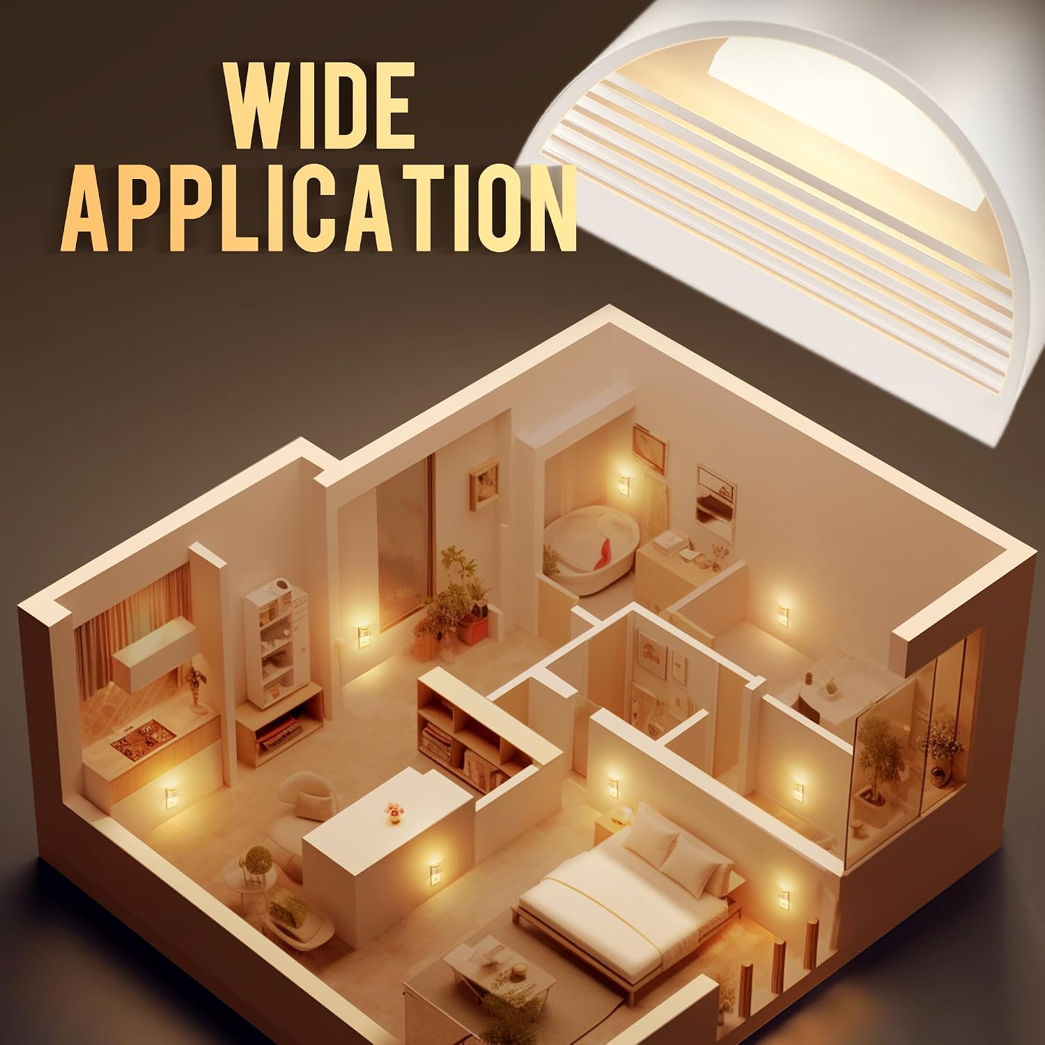 DORESshop LED Night Light[4 Pack], Night Lights Plug into Wall, 3 Level Brightness Adjustable Plug in Night Light, Dusk to Dawn Sensor…