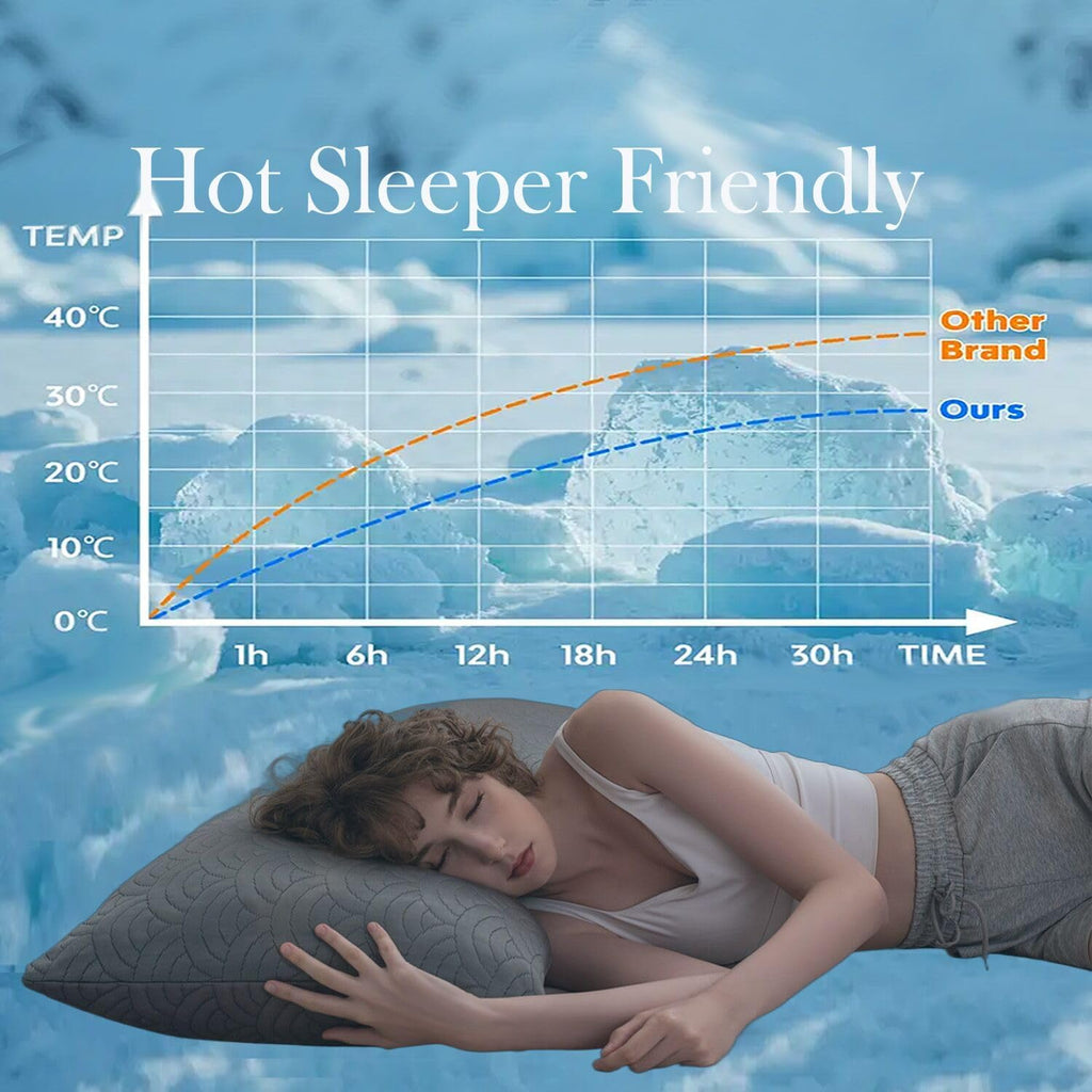 Molclcuy Memory Foam Pillows King Size Set of 2 Adjustable Cool Pillow for Side Back Stomach Sleepers Luxury with Washable Cover Gray