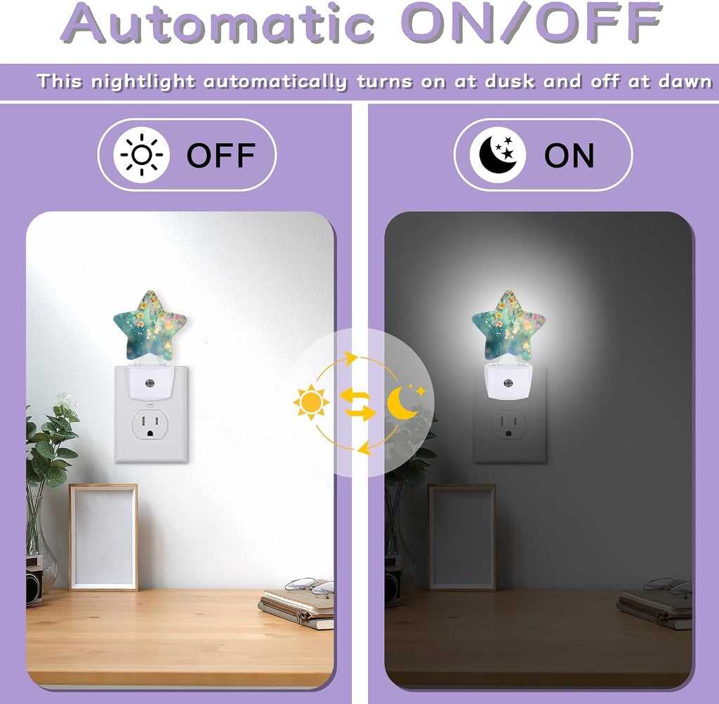 Night Light, Abstract Flowers Night Lights Plug into Wall Spring Floral Decorations for Bedroom Bathroom, Dusk to Dawn Sensor Kitchen…