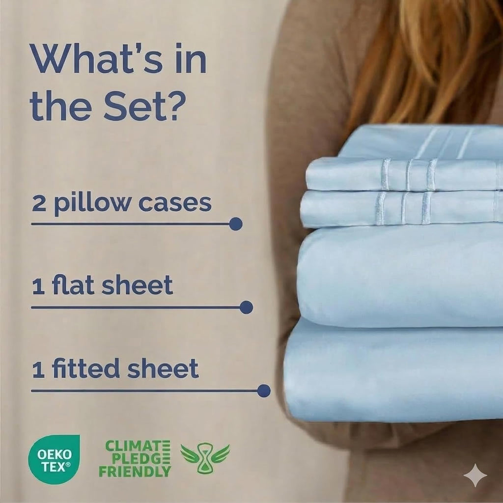 Cal King Size 4 Piece Sheet Set - Comfy Breathable & Cooling Sheets - Hotel Luxury Bed Sheets for Women & Men - Deep Pockets, Easy-Fit…