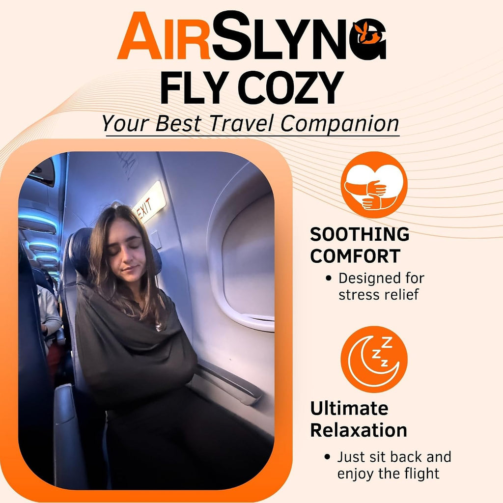 The Slyng-Premium Travel Blanket System – Airplane Sleep Support, Blanket Body Sling for Deep Sleep | Ultra-Soft, Breathable, Compact…