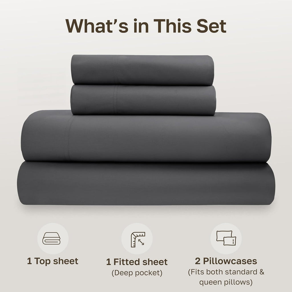 CaliforniaDesignDen California Design Den Full Size Sheet Set - Soft 100% Organic Bed Sheets with Deep Pockets, Crisp Percale, Breathable a…