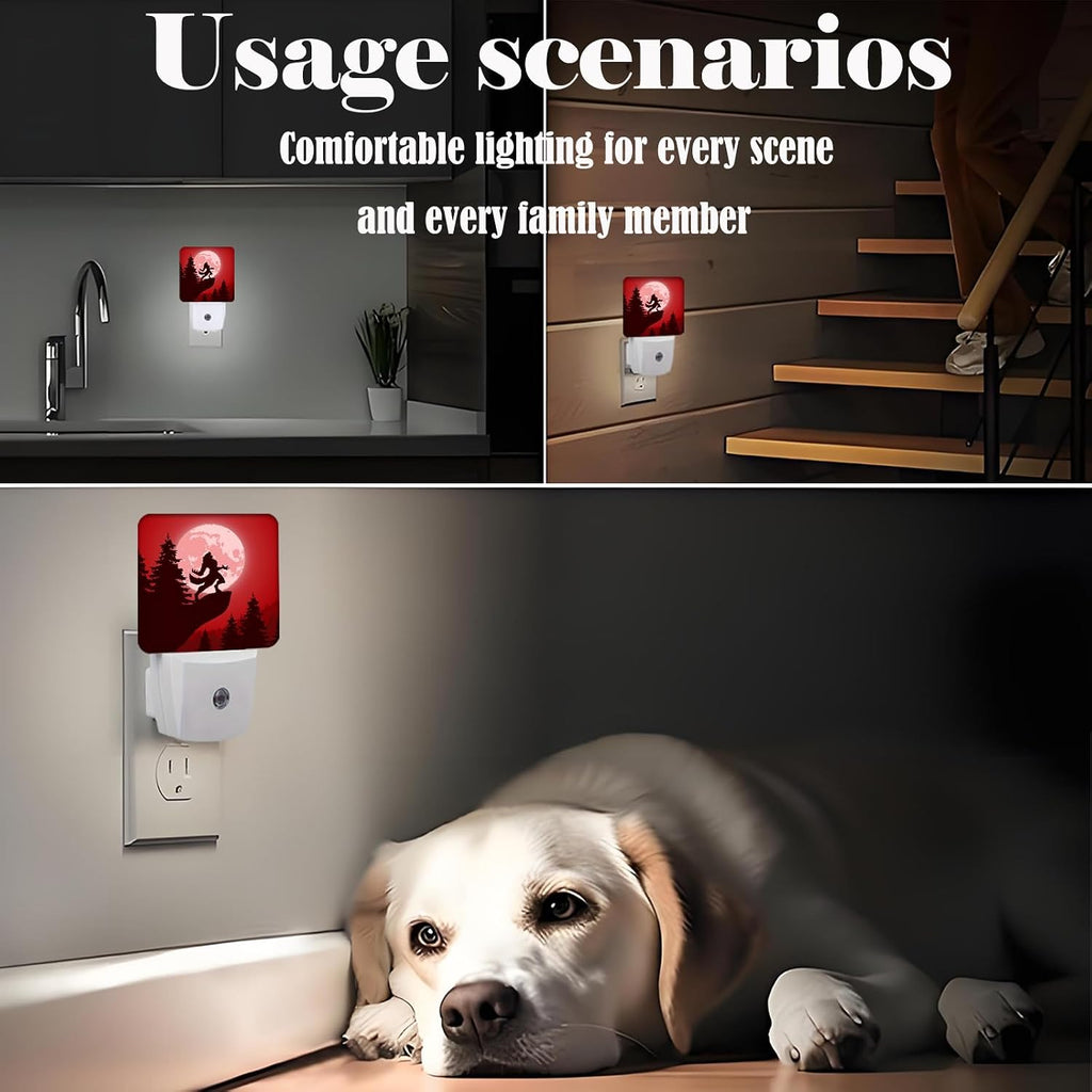 Blood Moon and Werewolves Night Light, Plug-in Night Lights with Dusk-to-Dawn Sensor for Stairway, Hallway, Bedroom Sleep Friendly Ideal for…