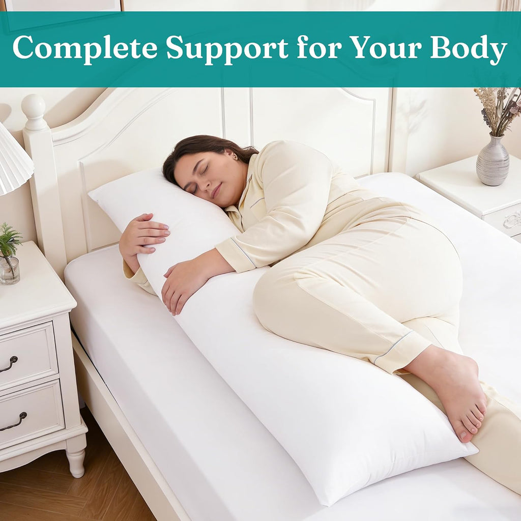 Oubonun 21x54 Full Body Pillow for Adults, Big Long Bed Pillow for Sleeping, Premium Firm Body Support Pillows for Side Sleepers