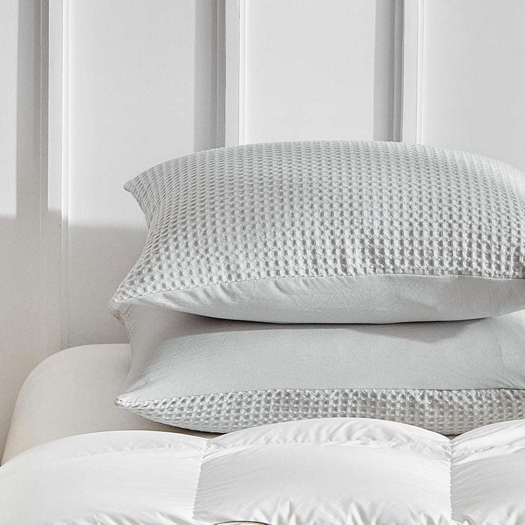 Warmdern Waffle Weave Pillowcases Standard Size 2 Pack Pillow Cases Soft Microfiber Pillow Case Covers Set of 2 Boho Woven Textured Pillowc…