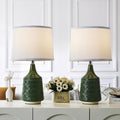Green Ceramic Table Lamps Set of 2, 18.5" Modern Bedside Lamps for Night Stands, Decor Classic Small Lamps for Living Room End Tables…