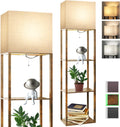 RUNTOP Plus Floor Lamp with Shelves, Modern Shelf Floor Lamp with 15W 3CCT LED Bulb and Memory Function, Wide Shelf Lamp for Display…