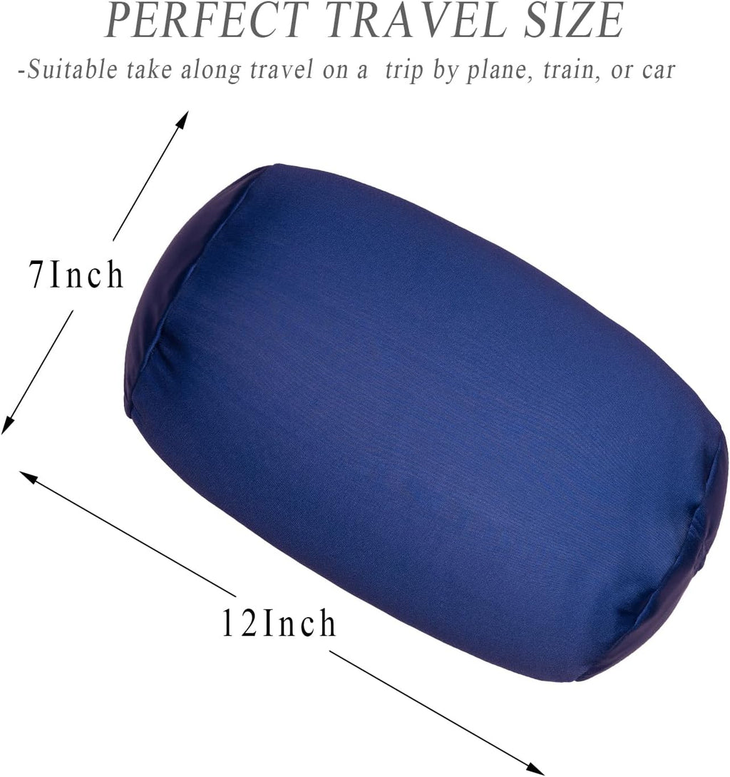 2Pcs Microbead Bolster Tube Neck Bed Body Pillows, 12 x 7 inches Squish Bean Bag Microbead Pillow for Sleeping Home Travel Neck Lumbar…