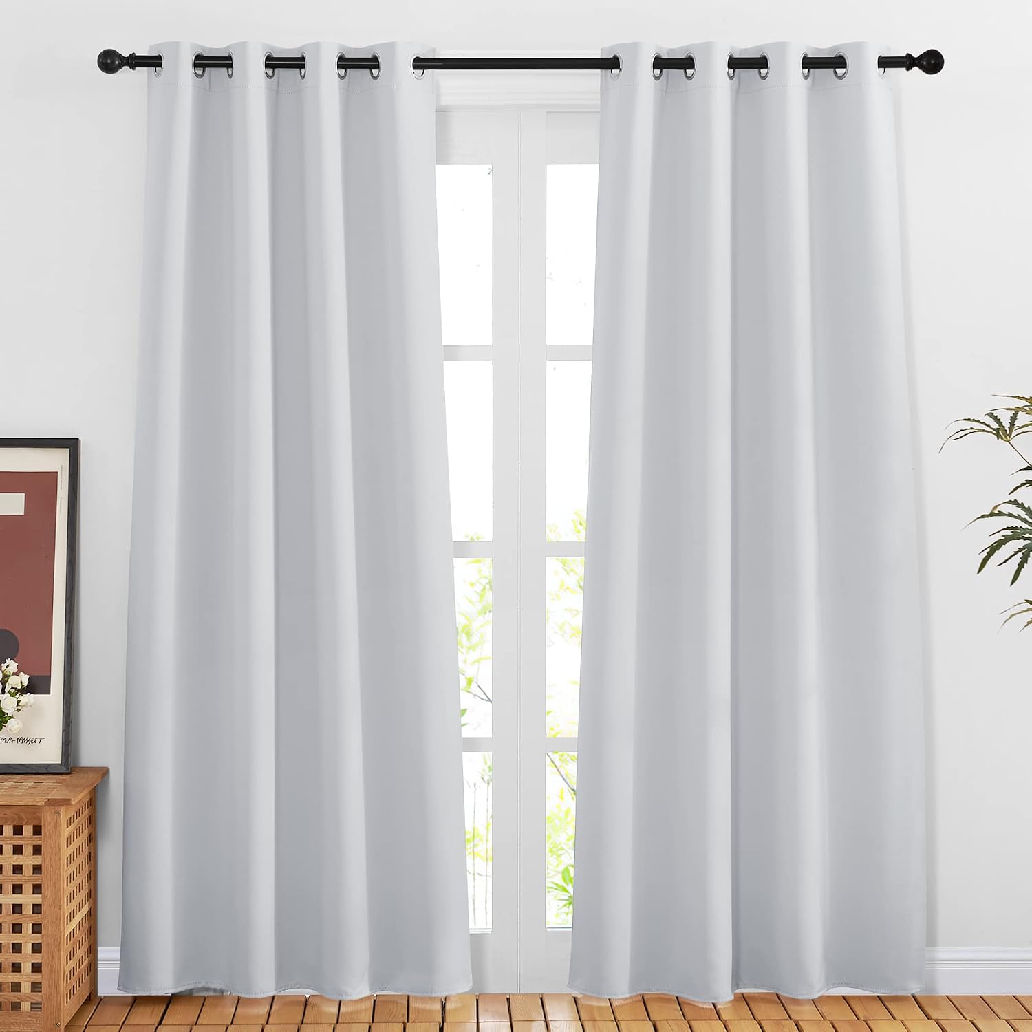Nicetown Room Darkening Privacy Doorway Curtains - Grommet Thermal Insulated Light Blocking Window Treatments for Bedroom/Living Room (W46…