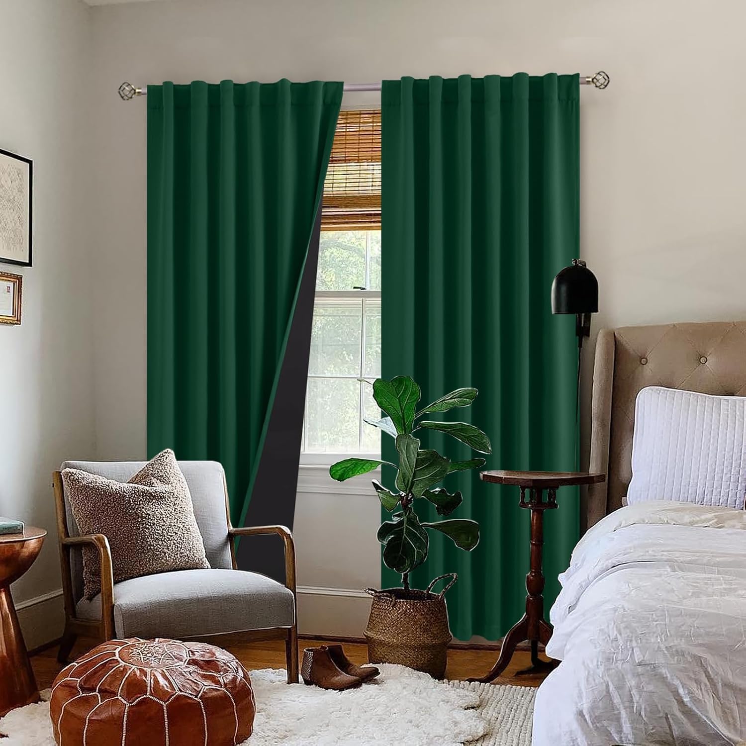 BGment 100% Thermal Insulated Blackout Curtains 84 Inches Long with Liner, Rod Pocket and Back Tab Double Layer Noise Reduce Room…