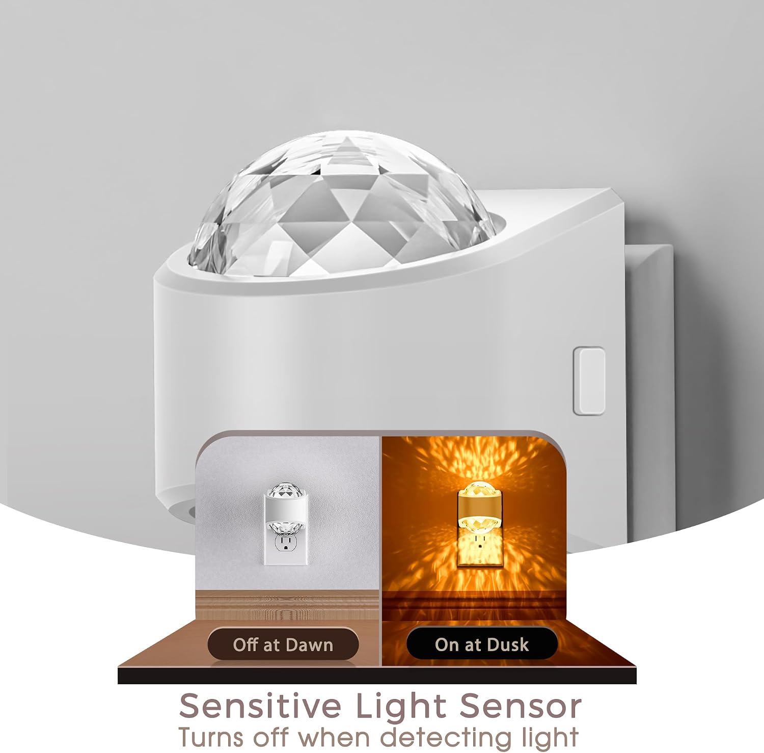 Briignite Night Light Plug into Wall, Color Changing Night Light for Kids, 3CCT Diamond Design Projector Nightlight, Dusk to Dawn Sensor…