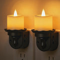 Llohasled L LOHAS LED Flameless Candle Night Light, Flicker Night Lights Plug into Wall 2 Pack, Amber Candle Nightlight with Light Sensor,…
