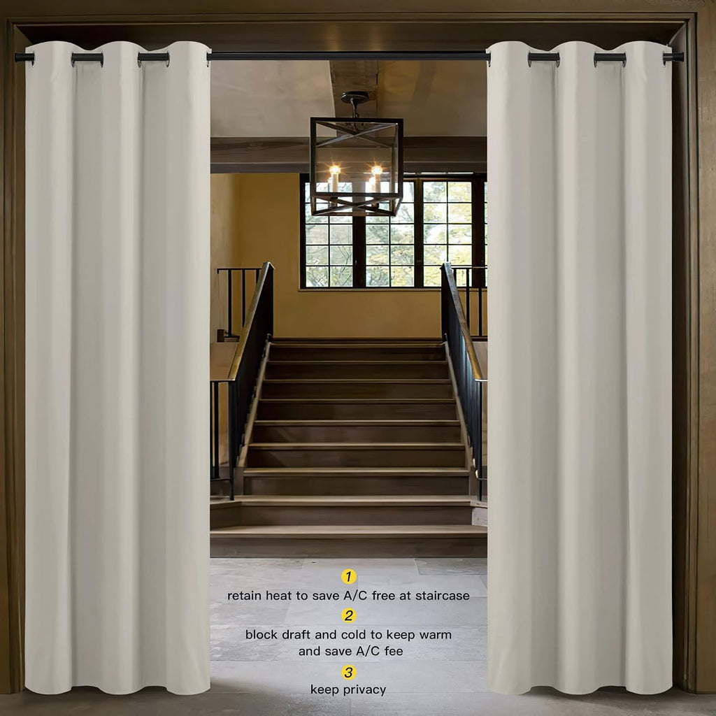NICETOWN Natural Room Darkening Curtain and Drape Energy Efficient Warmth Solid Grommet Curtain for Office & Classroom (Sold…