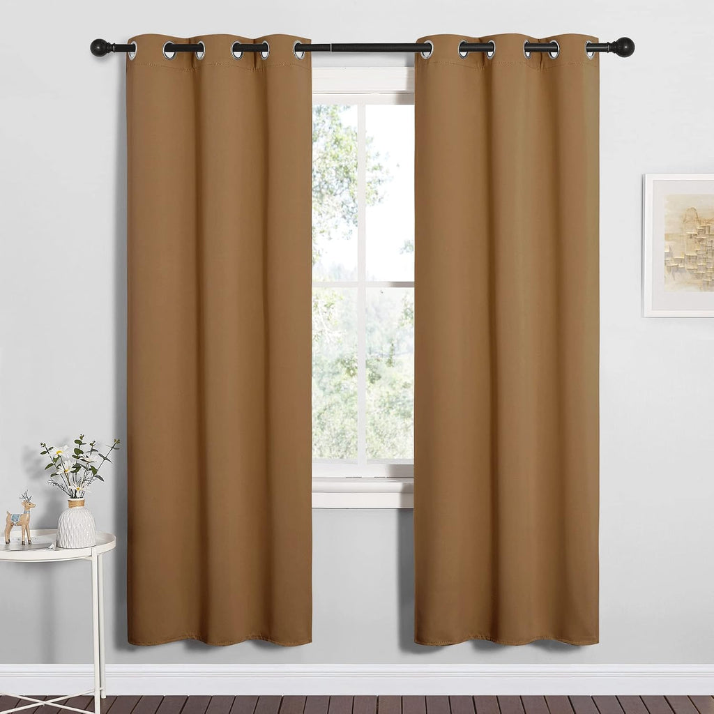 NICETOWN Sleek Blackout Curtains 72 inches Length for Windows, Noise Reducing and Block Draft Panels for Door Doorway Laundry Office…