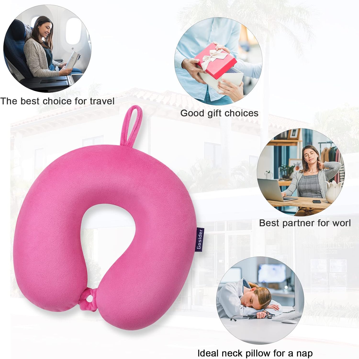 Travel Pillow Memory Foam, Comfortable Travel Neck Pillow U Shape, Support Neck and Head to Relieve Fatigue, Portable Neck Pillow…