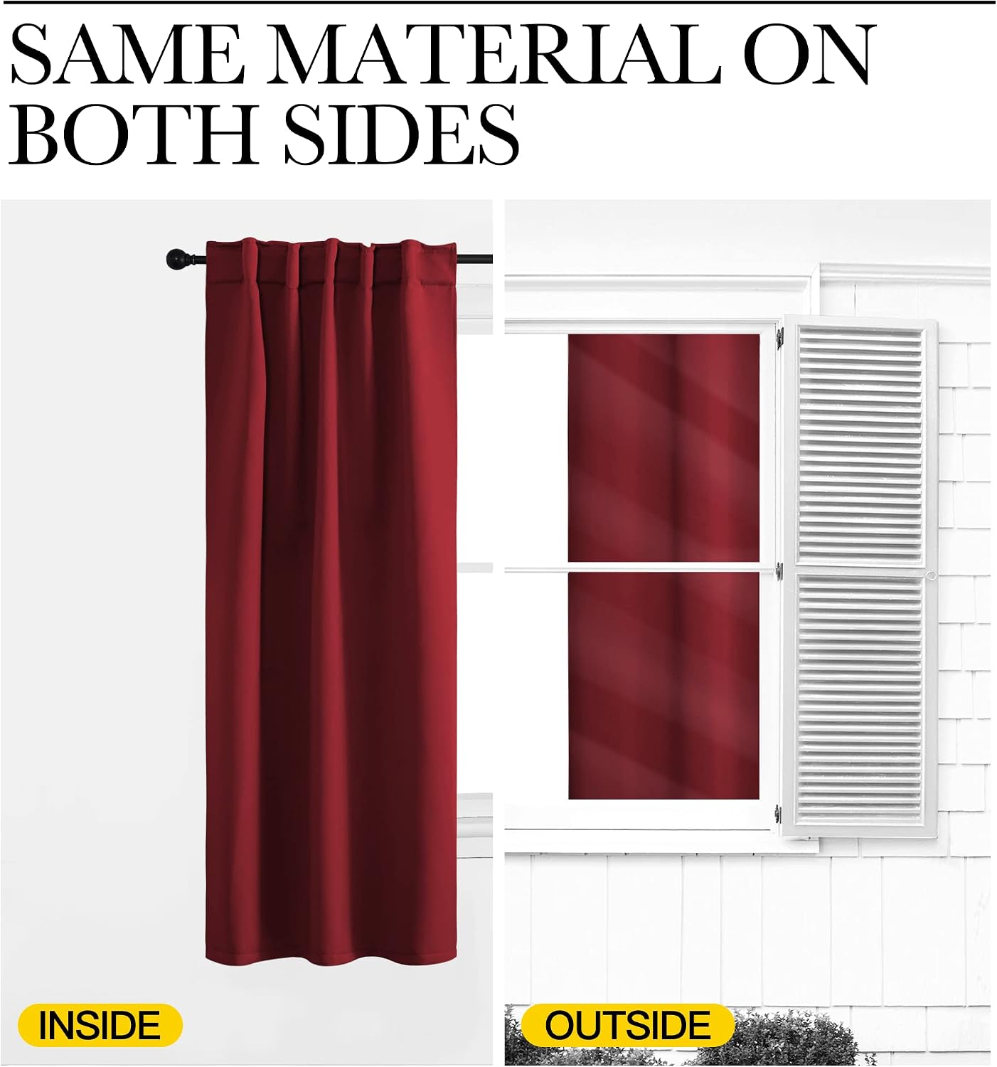 NICETOWN Blackout Curtain Panels for Living Room - (Burgundy Red Color) 42x63 Inch, 2 Panels Set, Thermal Insulated Room Darkening…
