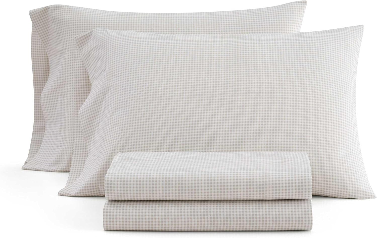 MarthaStewart Martha Stewart - King Size Sheets Set, Crisp & Tailored Cooling Sheets with a Naturally Smooth Cotton Percale Lightweight Fee…