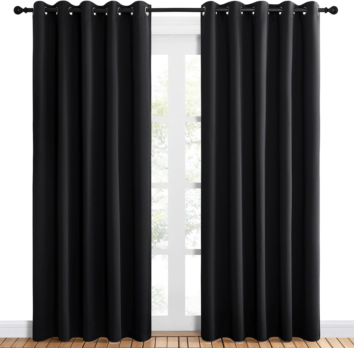 NICETOWN Blackout Draperies Window Curtain Panels, Autumn/Winter Thermal Insulated Solid Grommet Blackout Curtains/Drapes for Cafe (Set…
