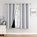 ChrisDowa 100% Blackout Curtains for Bedroom with Black Liner, 2 Thick Layers Total Blackout Thermal Insulated Grommet Small Window Curtain…