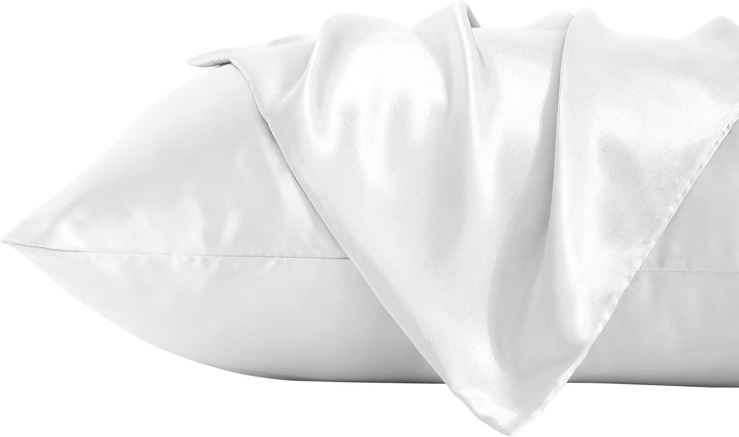 BEDSUM 2 Pack Standard Silk Satin Pillowcases for Hair and Skin, Silky Soft and Luxurious Bedding Pillow Cases with Envelope Closure…