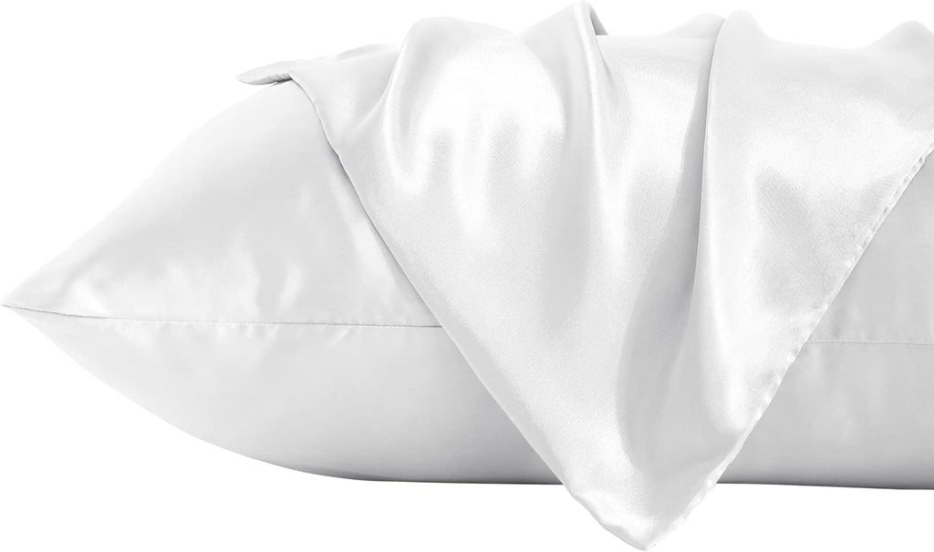 BEDSUM 2 Pack Queen Silk Satin Pillowcases for Hair and Skin, Silky Soft and Luxurious Bedding Pillow Cases with Envelope Closure, 20x30…