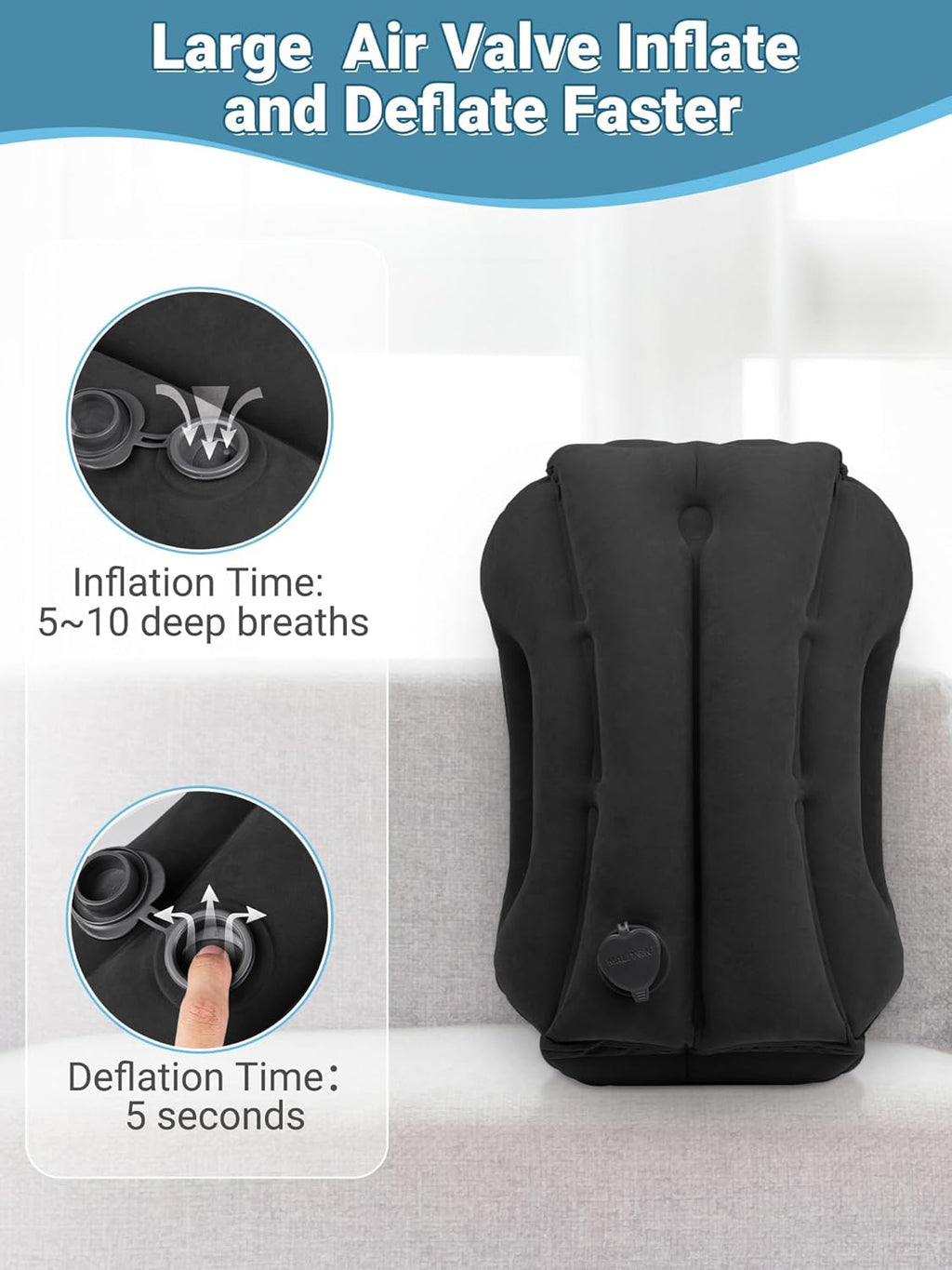 Maliton Inflatable Travel Pillow for Airplane Comfortable Sleeping to Relieve Neck and Shoulder Pain, Support Head Inflatable Pillow for…