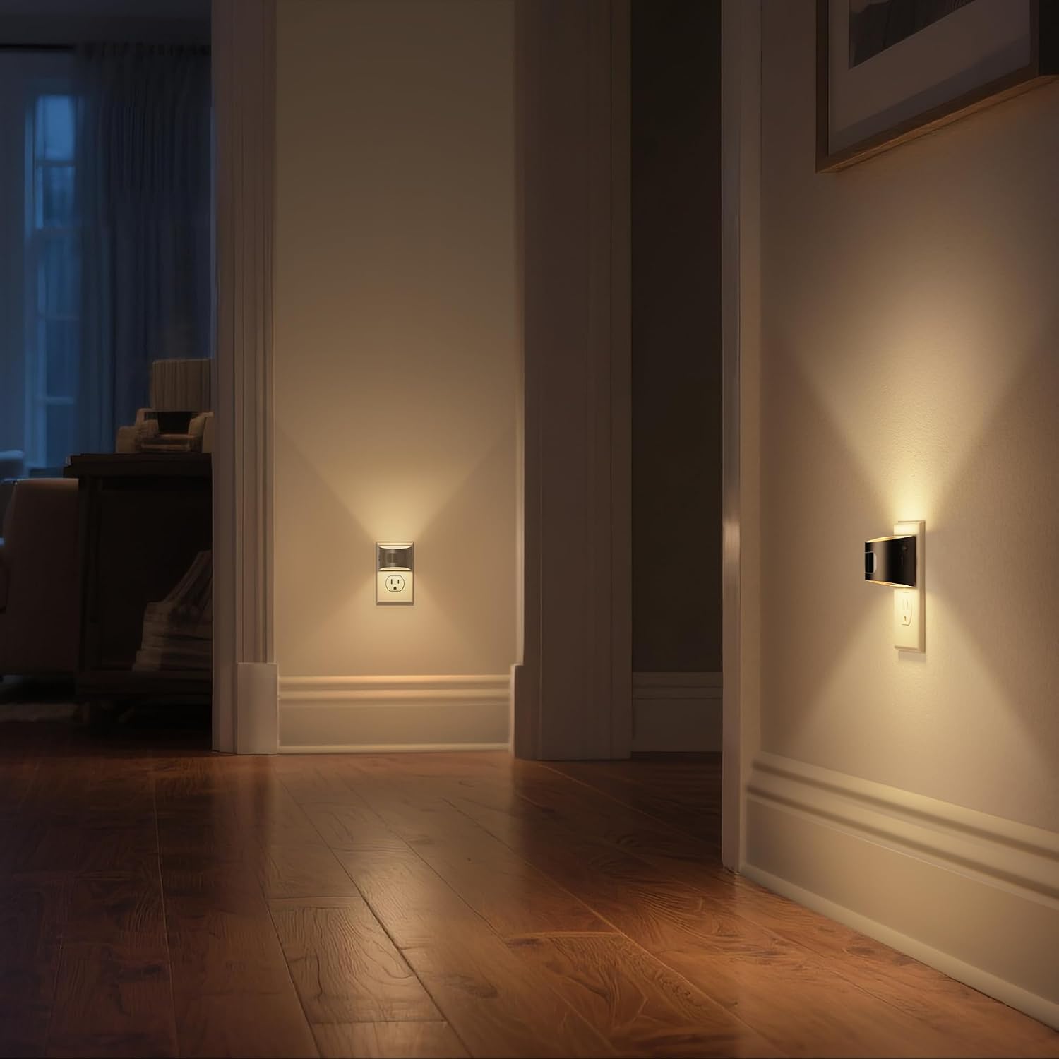 DORESshop LED Night Light[2 Pack], Night Lights Plug into Wall, 3 Mode Plug in Night Light with Motion Sensor, Dusk to Dawn Sensor…