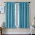 Simplebrand Ava Turquoise Blackout Curtains for Bedroom 63 Inch Length 2 Panels Set, Solid Thermal Insulated Energy Saving Rod Pocket Windo…