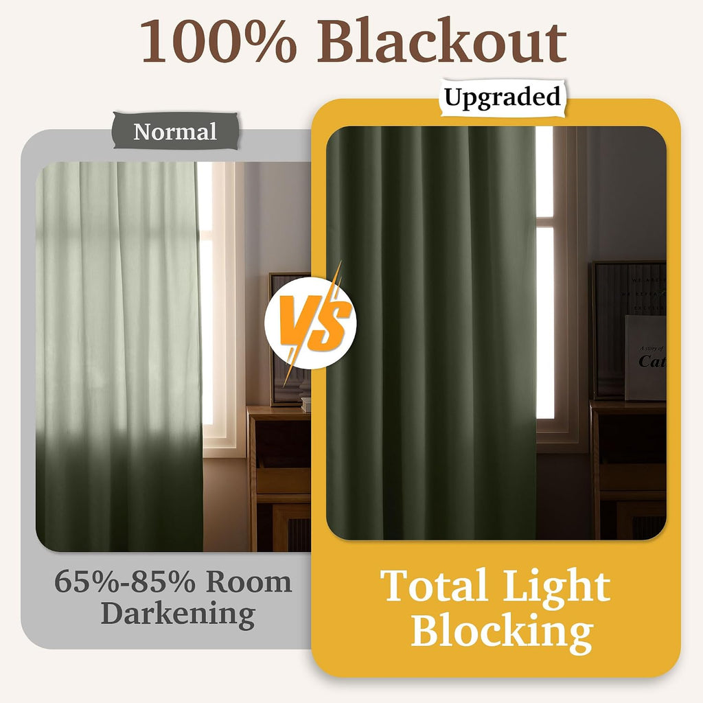 Rybhome RYB HOME Velvet Chenille Window Curtains 100 inches Long, Thick Blackout Thermal Insulated Vertical Luxury Drapes for Bedroom Nurse…
