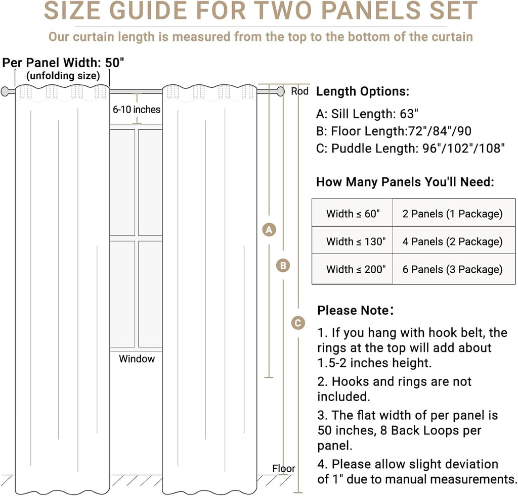 100BlackoutShield 100% Blackout Shield Linen Blackout Curtains for Bedroom 120 Inches Long, Back Tab/Rod Pocket Living Room Drapes, Thermal…