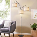 Dimmable Floor Lamp - 3 Lights Arc Floor Lamps for Living Room, 1000LM Modern Tall Standing Lamp with White Shades & Heavy Base, Mid…