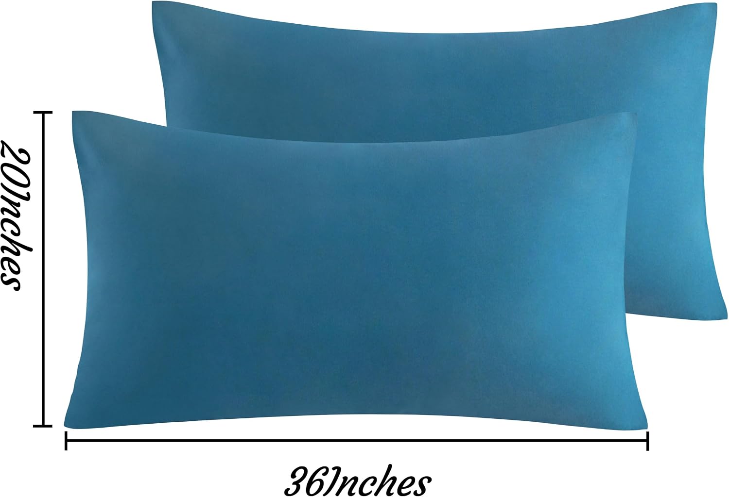 Ntbay King Pillow Cases Set of 2, 2 Pack Brushed Microfiber 20x36 Pillow Cases, Soft, Wrinkle, Fade, Stain Resistant Teal Blue Pillow Cases…