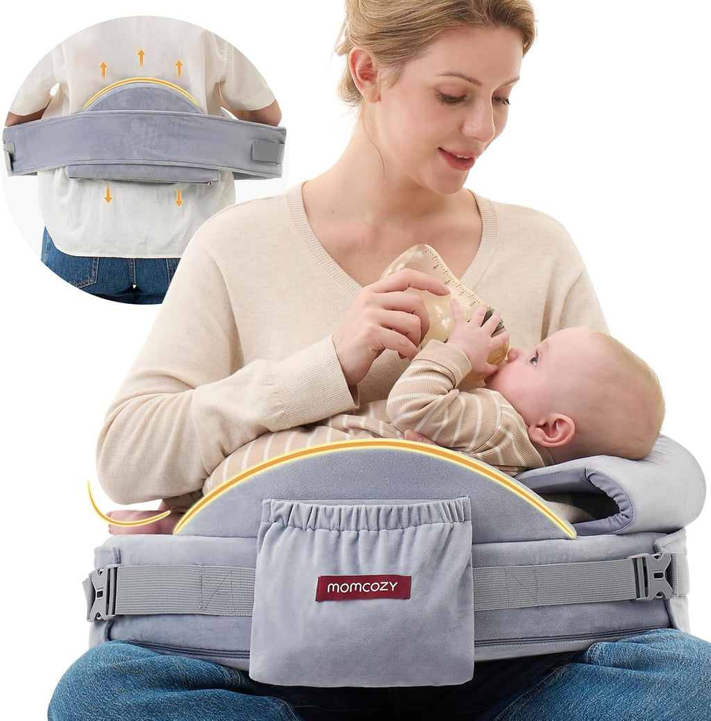 Momcozy CozyPro Nursing Pillow - All Around Lumbar & Arm Support - Safety Guard, Firm & Springy Memory Foam-Stable, Ergonomic Support, Easi…