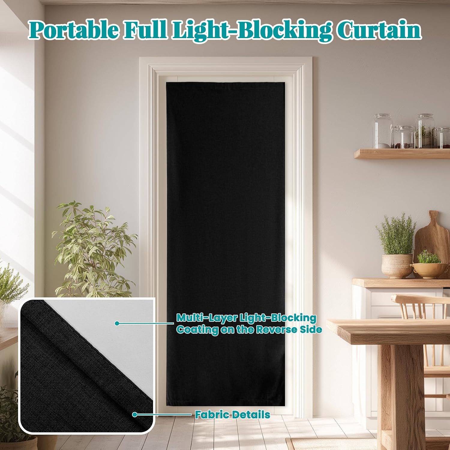 100% Blackout French Door Curtain- Privacy Thermal Insulated Door Window Curtain for Patio Front Tricia Sidelight Panel, W25 x L72 inch…