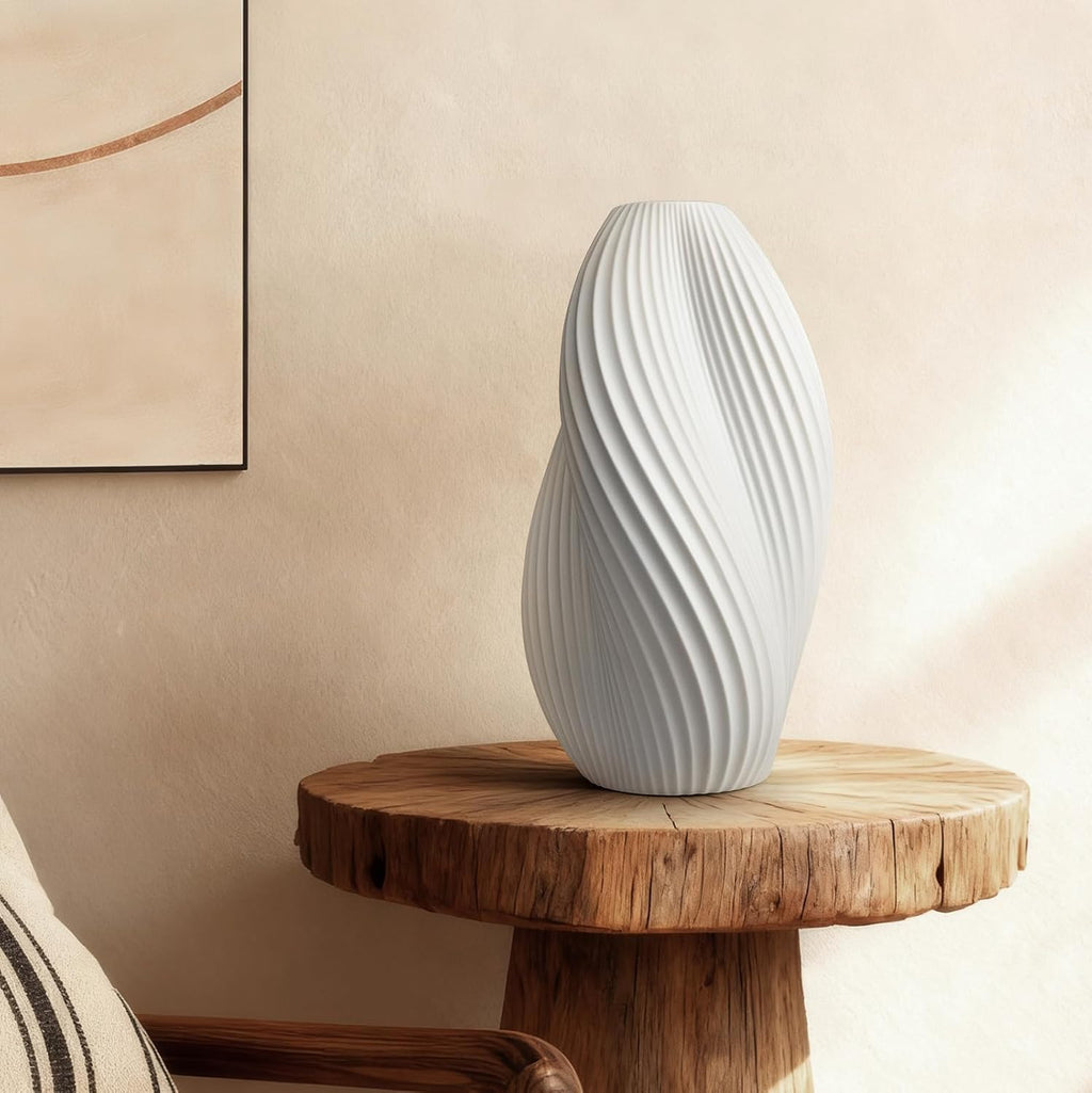 Rondure 11.9" Modern Ceramic Table Lamp, Fully Dimmable Modern Bedside Lamps for Bedroom, Living Room and Nightstand, White Translucent Cer…
