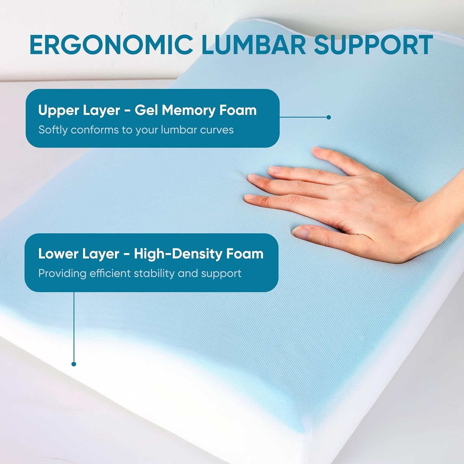 Ahuawa Lumbar Support Pillow for Recliner Chair and Couch, Memory Foam Back Cushion Ergonomic Large Back Support Pillow for Lower Back, wi…