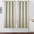 Lemomo Light Beige Thermal Blackout Curtains/52 x 72 Inch/Set of 2 Panels Room Darkening Curtains 72 Inch silver