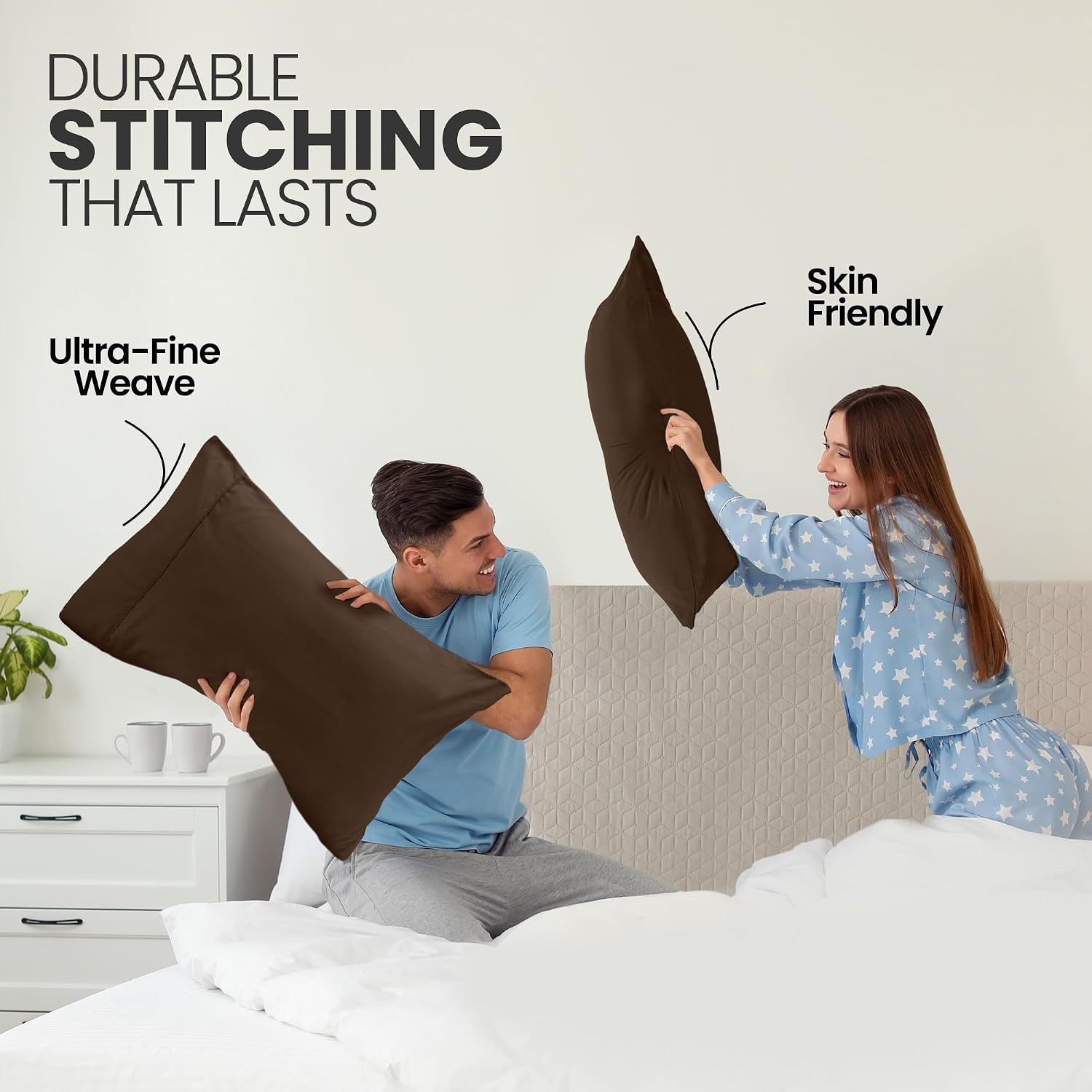Utopiabedding Utopia Bedding King Pillow Cases - 2 Pack - Envelope Closure - Soft Brushed Microfiber Fabric - Shrinkage and Fade Resistant…