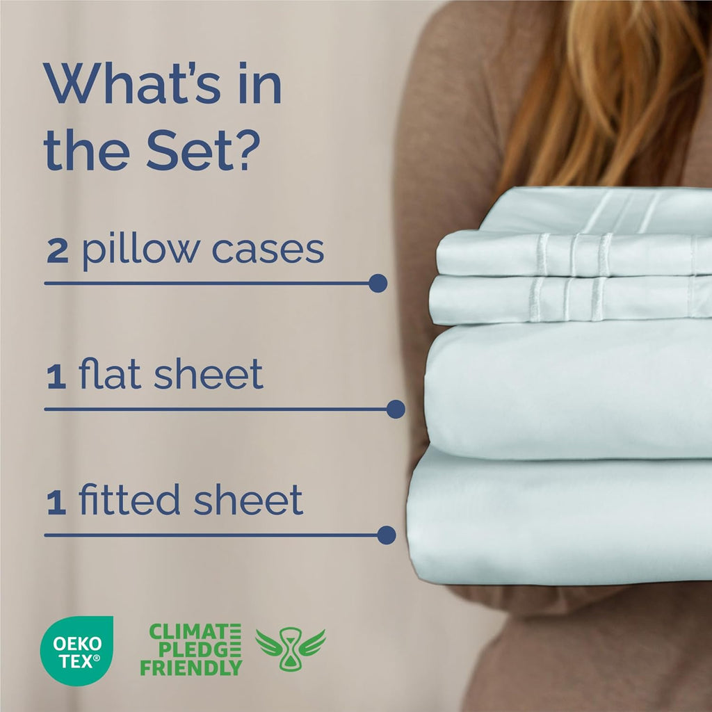 King Size 4 Piece Sheet Set - Comfy Breathable & Cooling Sheets - Hotel Luxury Bed Sheets for Women & Men - Deep Pockets, Easy-Fit, Extra…