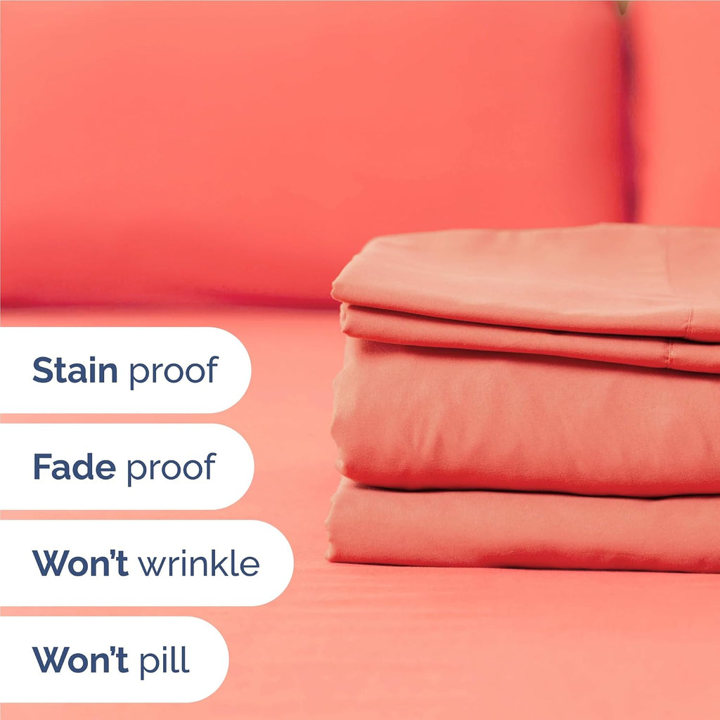 Full 6 Piece Sheet Set - Comfy, Breathable & Cooling - Soft Hotel Luxury Bedding for Women, Men, Kids, Teens & Children - 1 Flat & 1…