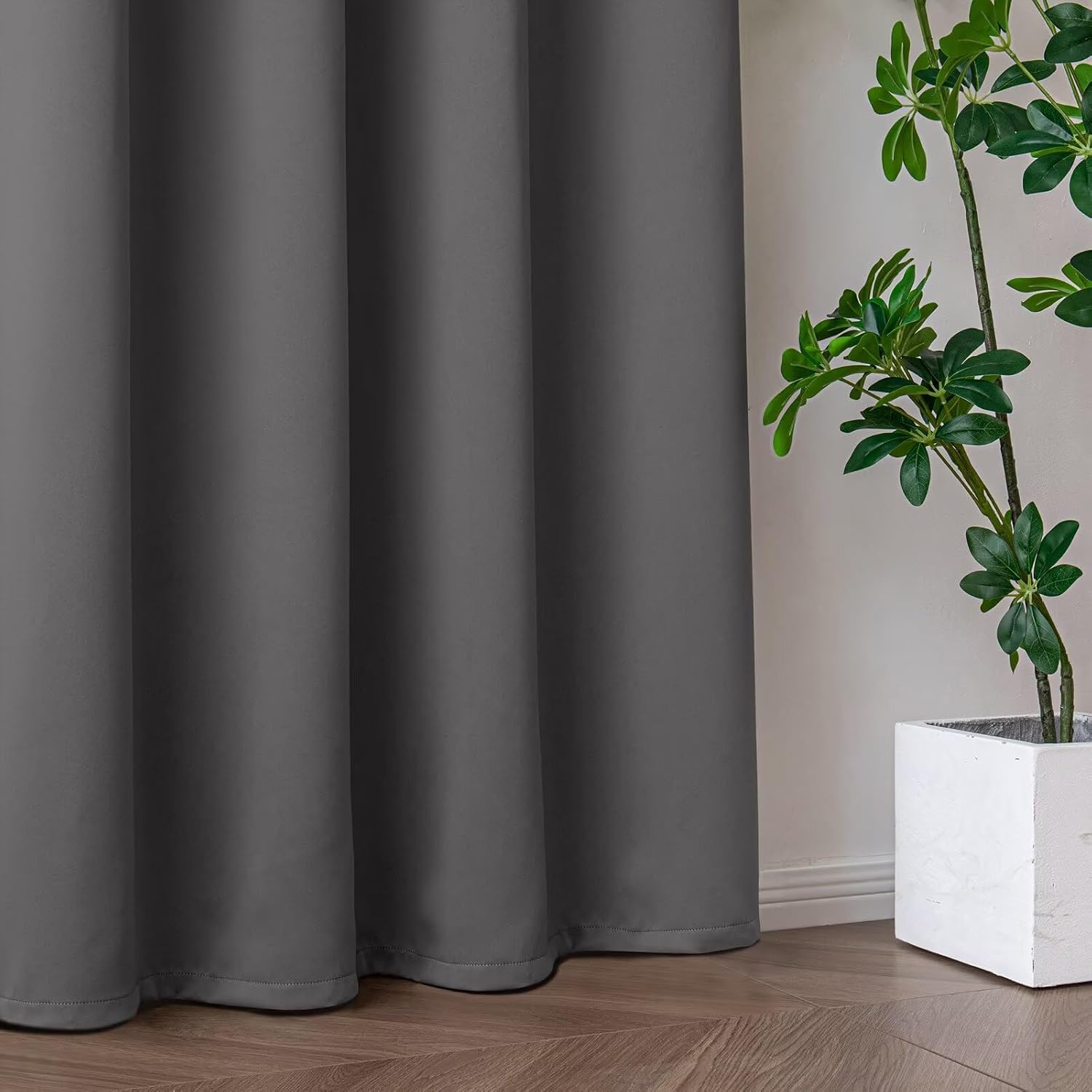 Igemaeve Blackout Curtains 72 Inch Length 2 Panels Set, Black Out Curtains for Bedroom 72 Inch Long, Grommet Energy Saving Room Darkening D…