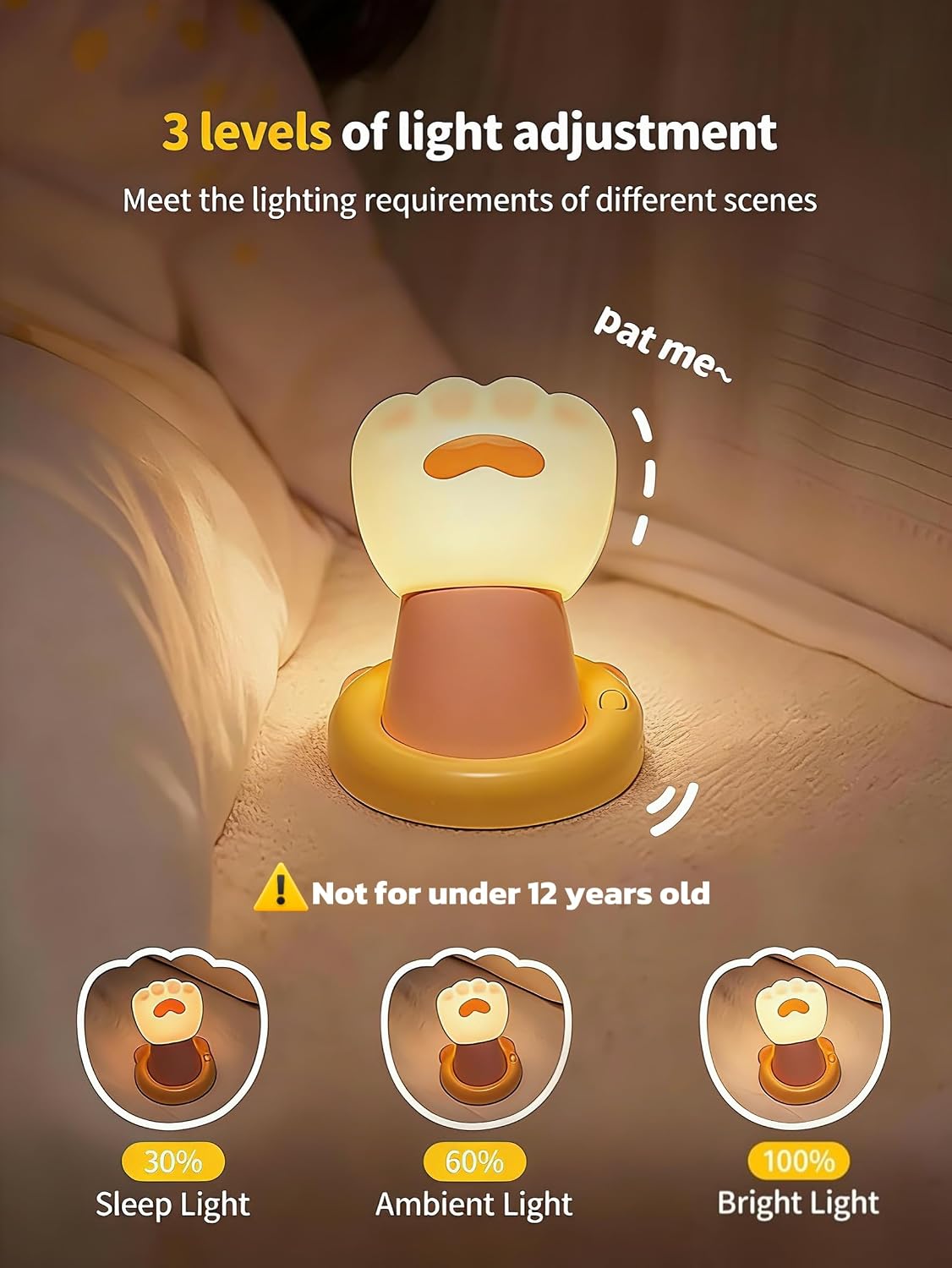 Night Light for Kids, Magnetic Wall Light, Bedside Touch Lamp, Funny Dimmable Silicone Nightlight, Funny Gifts for Women Men Family…