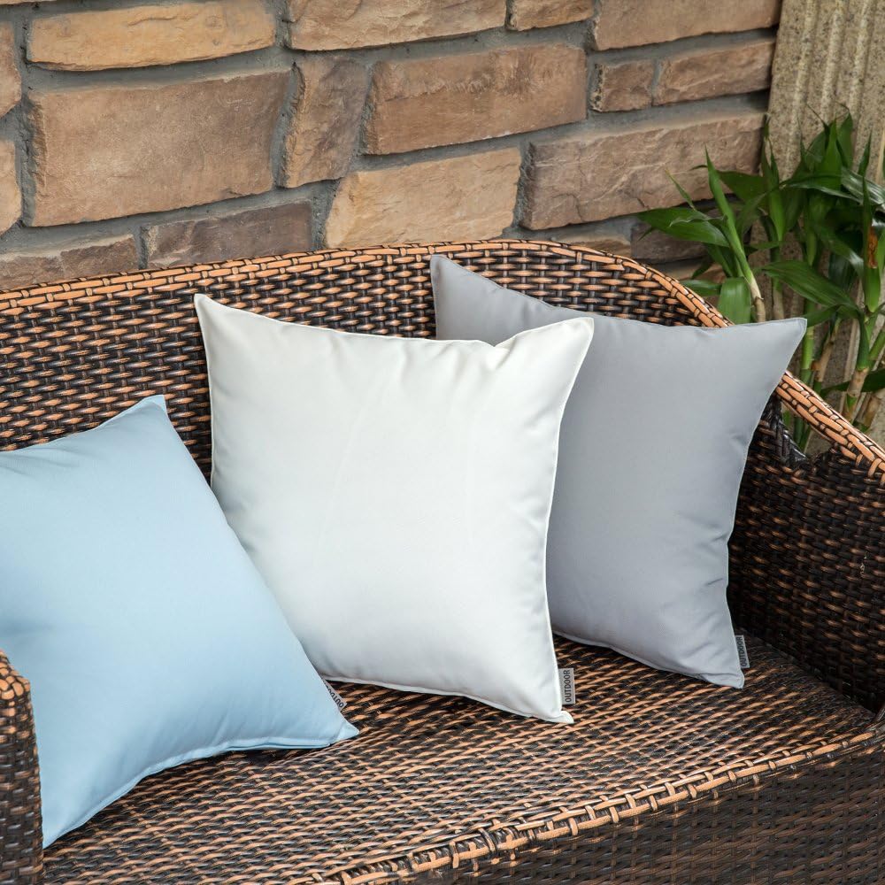 MIULEE Pack of 2 Decorative Outdoor Waterproof Pillow Covers Square Garden Cushion Sham Throw Pillowcase Shell for Spring Patio Tent…