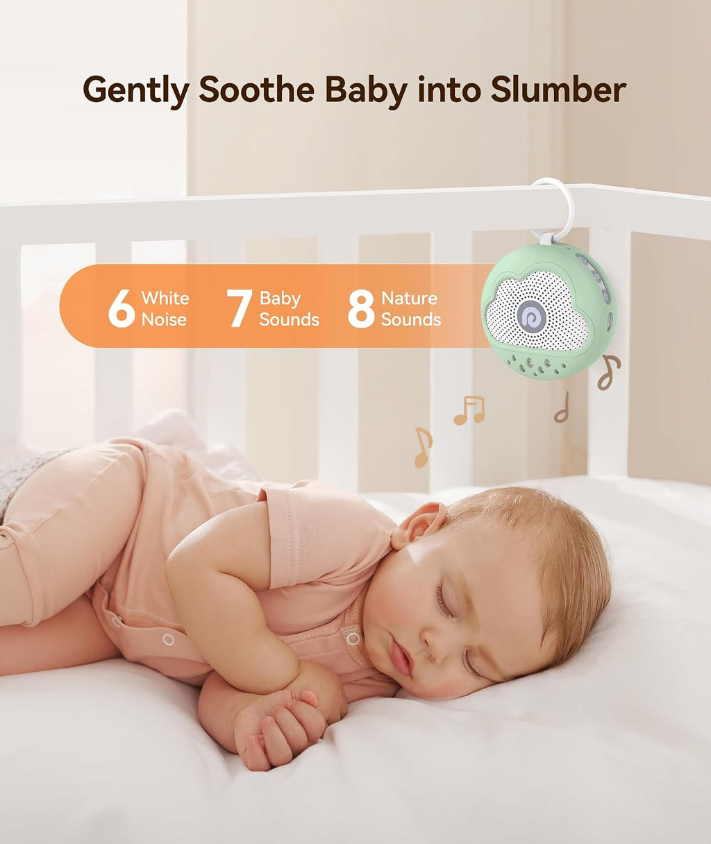 Dreamegg White Noise Machine - Portable Sound Machine Baby with Safe Silicone Cover, Features Powerful Battery, 21 Soothing Sound, Noise Ca…