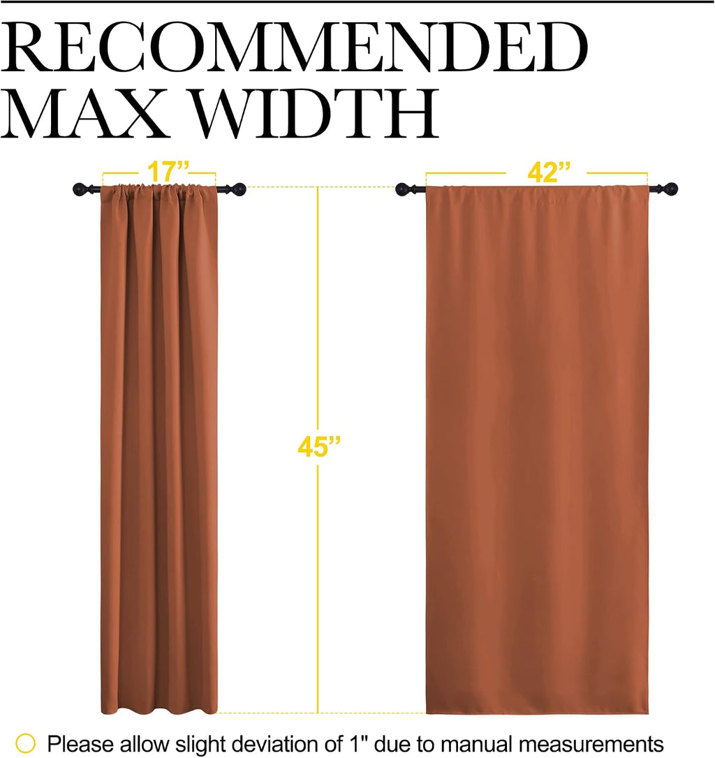 NICETOWN Blackout Curtains and Drapes - Thermal Insulated Solid Rod Pocket Blackout Draperies/Panels (Burnt Orange, 1 Pair, 42 by 45 inches)